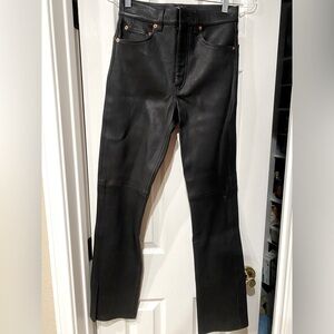 RE/DONE Stretch Soft 100% Lamb Leather Straight Leg 5Pocket Black Sz26 (M) $1195